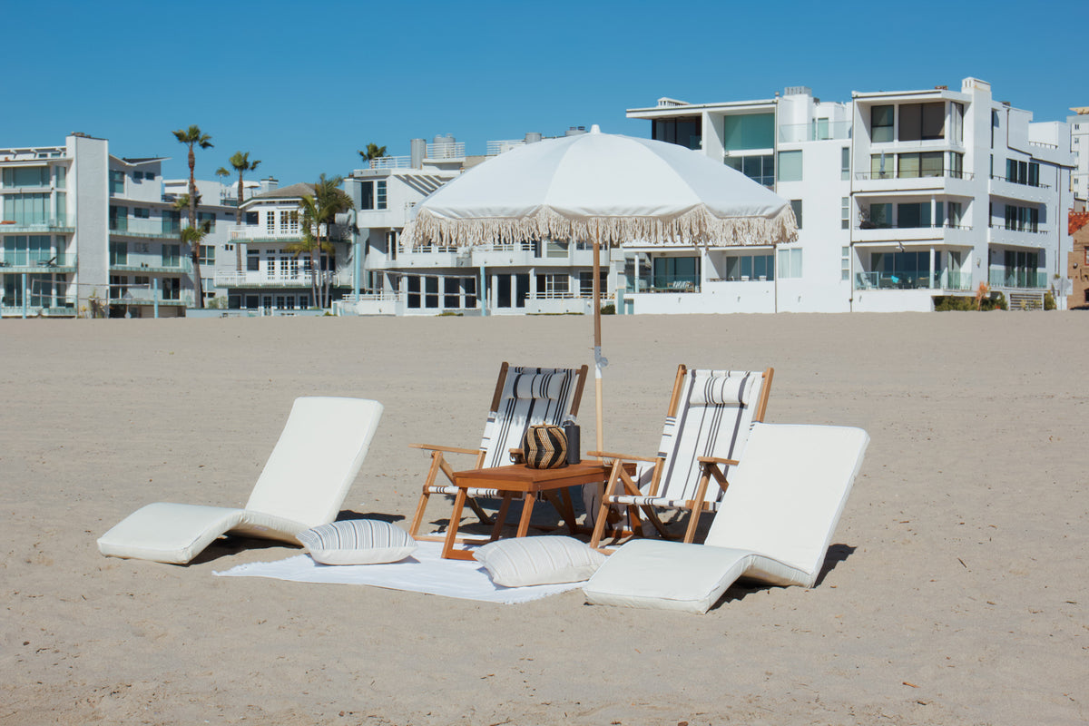 The Cove intimate beach cabana setup in Los Angeles