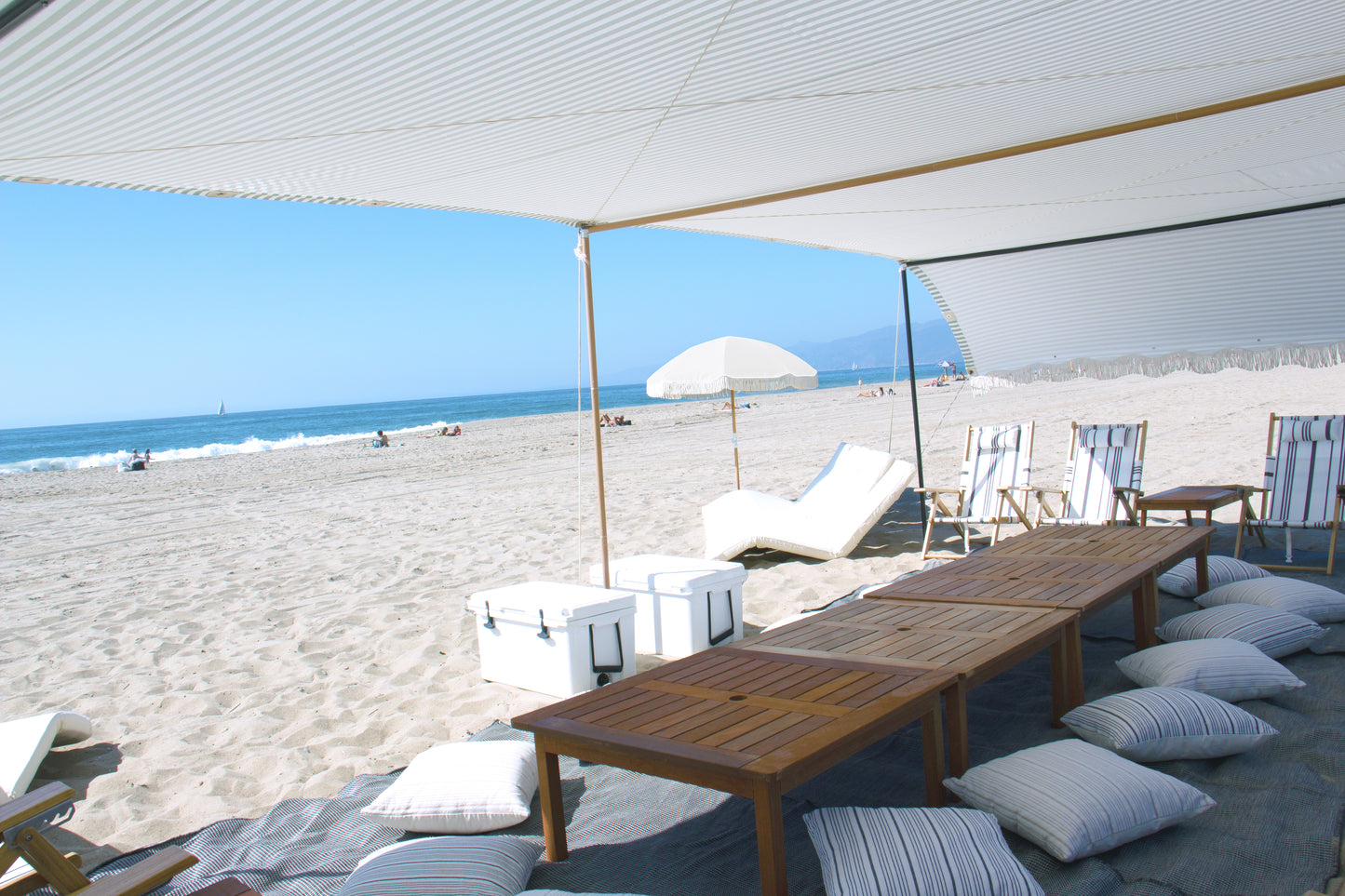 Large beach cabana rental for beach events and backyard events