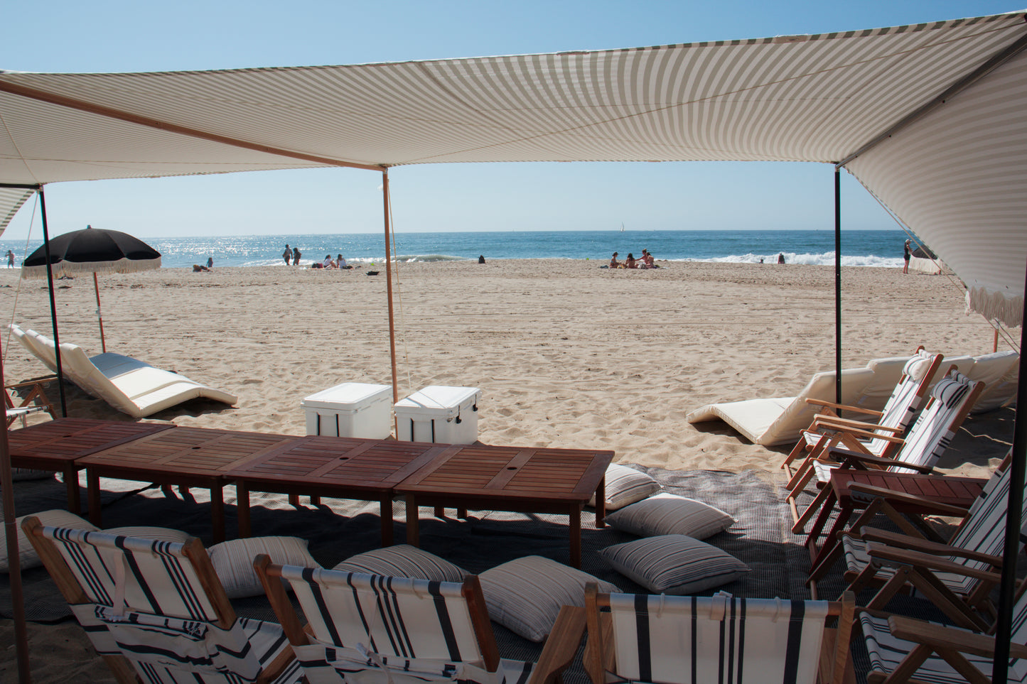 Beach lounge event rental for corporate beach event in Los Angeles