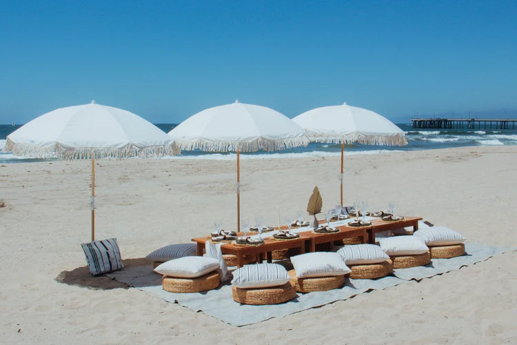 The Outing beach lounge rental for groups of 12 in LA