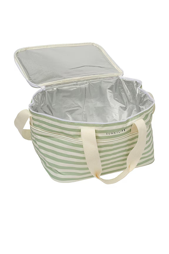 Sunny Life Light Cooler Bag in Sea Sage Stripe