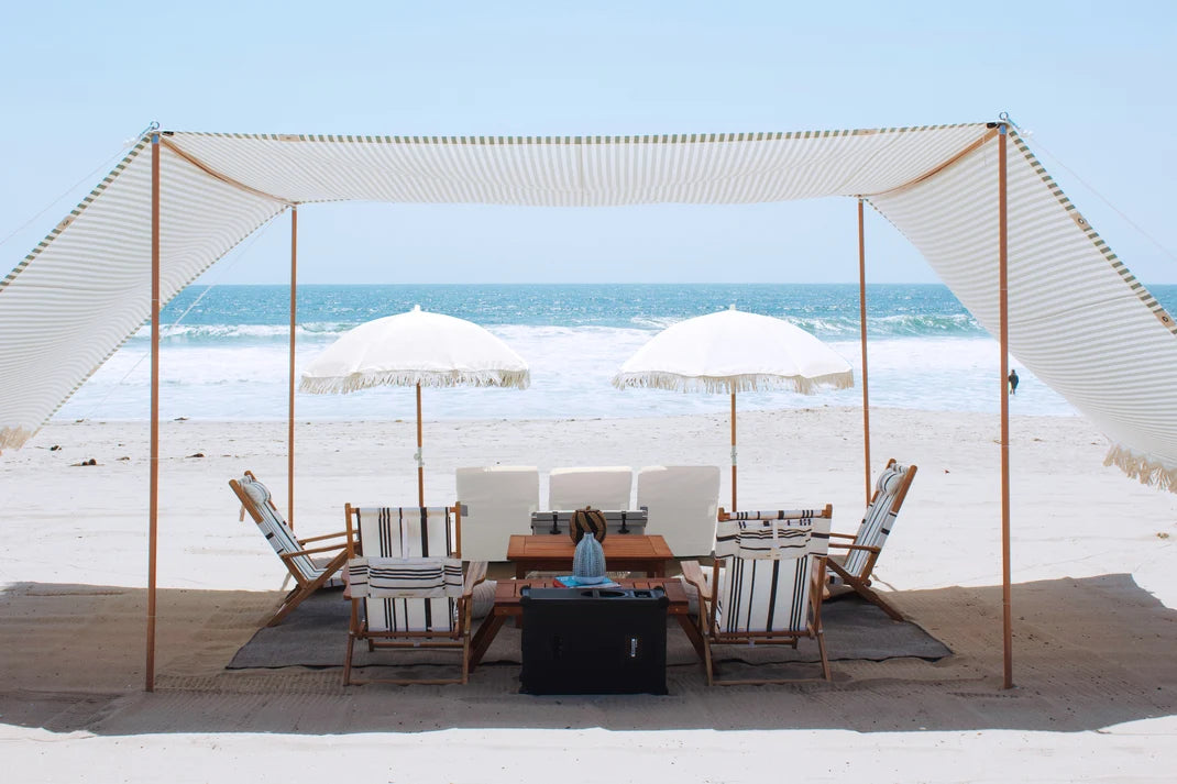The Villa shaded beach lounge rental in Los Angeles