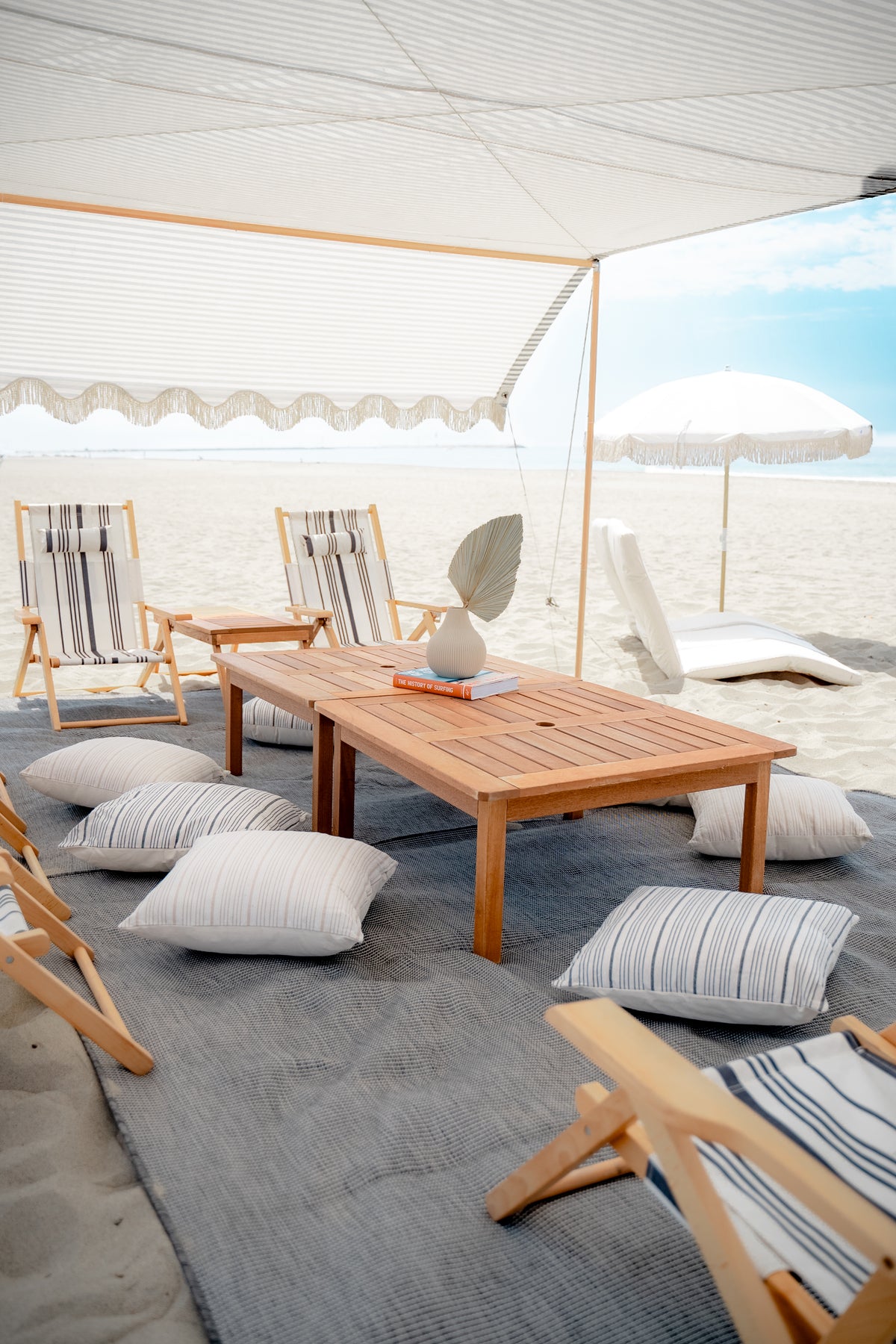 Beach wedding ceremony seating on the sand in LA