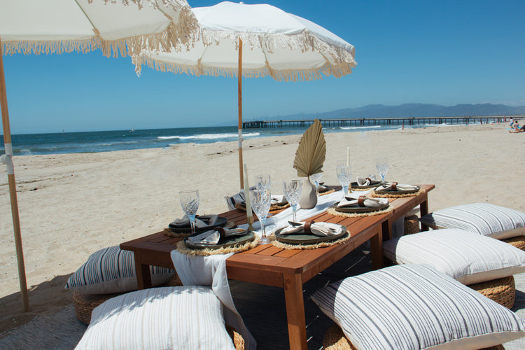 The Outing beach lounge rental for groups of 8 in LA