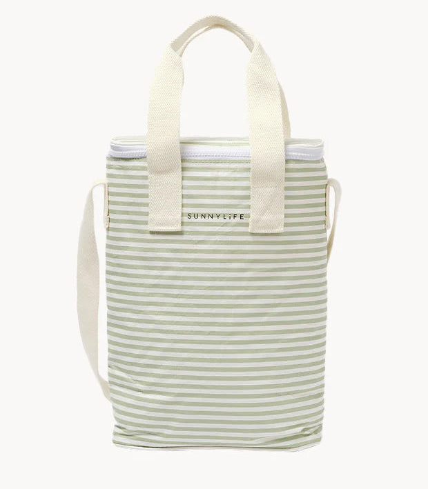SunnyLife Light Cooler Drinks Bag - Sea Sage Stripe